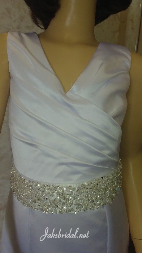 detachable silver beaded sash